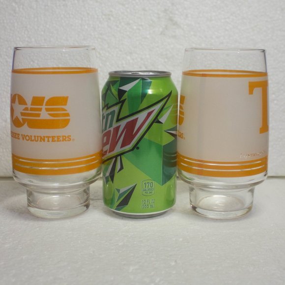 Set of 2 Vintage University of Tennessee Shell Oil Frosted Glasses 16 Ounce - Picture 5 of 5